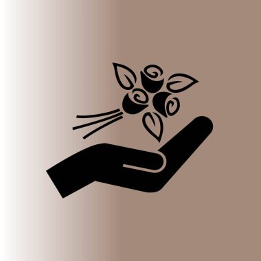 Gül el web simgesi, vektör çizim üzerinde