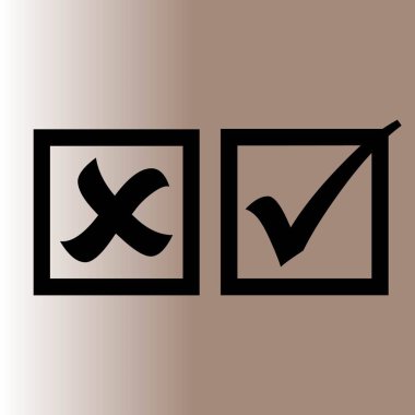 onay işareti, kene, Evet, Hayır, oy web simgesi, vektör çizim