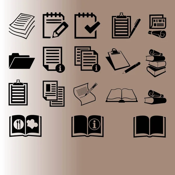 Documenten Web Icons Set Vectorillustratie — Stockvector