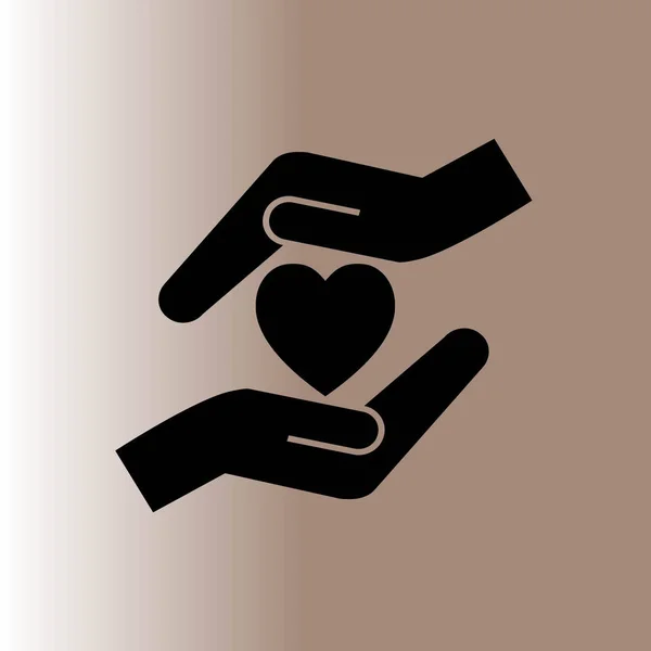 Καρδιά Και Χέρια Εικονίδιο Web Εικονογράφηση Διάνυσμα — Διανυσματικό Αρχείο