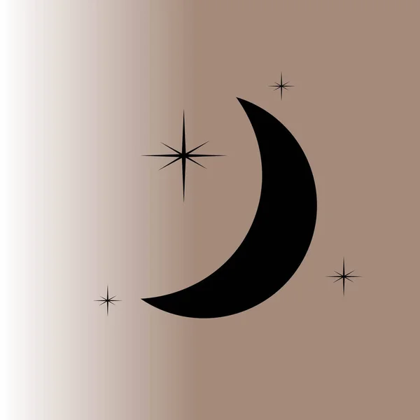 Icono Web Luna Estrellas Ilustración Vectorial — Vector de stock