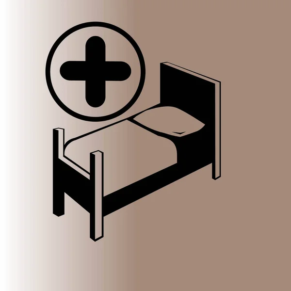 Hospital Bed Web Icon Vector Illustration — Stock Vector