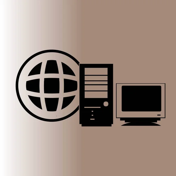 Computer Server Web Ikone Vektorillustration — Stockvektor