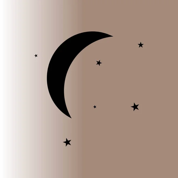 Icona Web Moon Stars Illustrazione Vettoriale — Vettoriale Stock