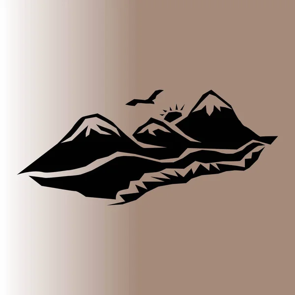 Montanhas Web Ícone Ilustração Vetorial —  Vetores de Stock