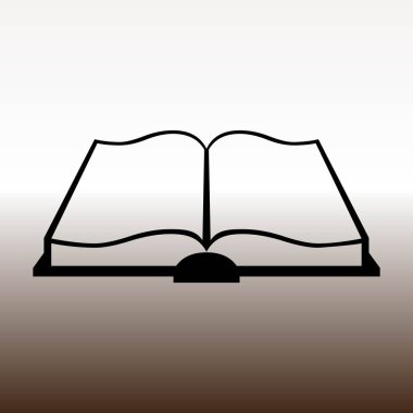 kitap web simgesi, vektör çizim degrade kahverengi ve beyaz