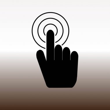 düğme web simgesi itmek, degrade kahverengi ve beyaz illüstrasyon vektör