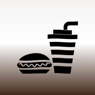 lokanta web simgesi, vektör çizim degrade kahverengi ve beyaz