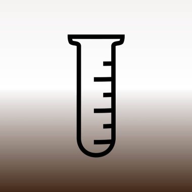 test tüpü web simgesi, vektör çizim degrade kahverengi ve beyaz