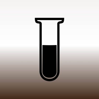 test tüpü web simgesi, vektör çizim degrade kahverengi ve beyaz