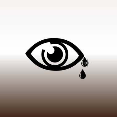 göz web simgesi, vektör çizim degrade kahverengi ve beyaz