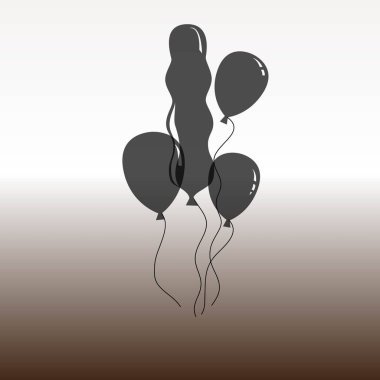 Balonlar web simgesi, vektör çizim degrade kahverengi ve beyaz