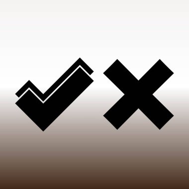 kene ve çapraz web simgesi, vektör çizim degrade kahverengi ve beyaz