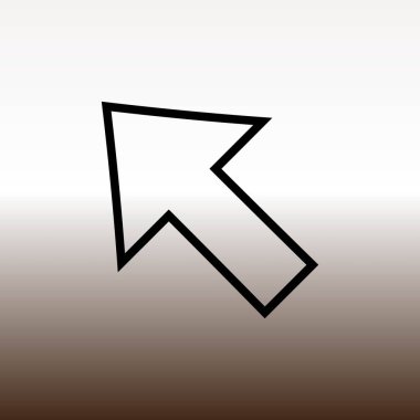 ok web simgesi, vektör çizim degrade kahverengi ve beyaz