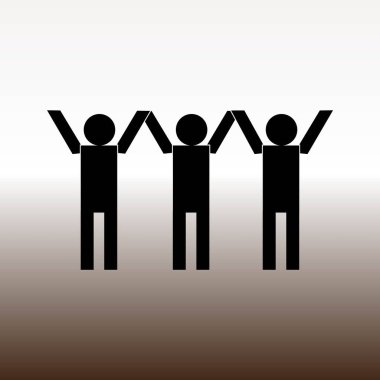 takım web simgesi, vektör çizim degrade kahverengi ve beyaz