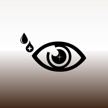 Göz damlaları web simgesi, vektör çizim degrade kahverengi ve beyaz