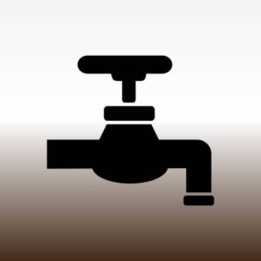musluk web simgesi, vektör çizim degrade kahverengi ve beyaz