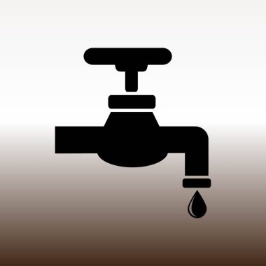 musluk web simgesi, vektör çizim degrade kahverengi ve beyaz