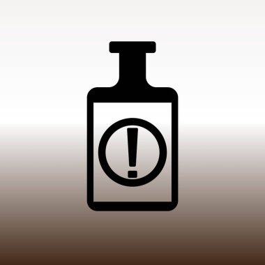 Uyarı web simgesi, vektör çizim degrade kahverengi ve beyaz şişe