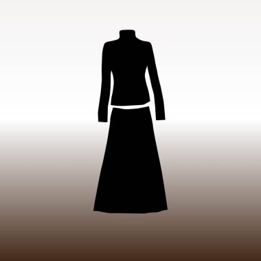 kıyafet web simgesi, vektör çizim degrade kahverengi ve beyaz