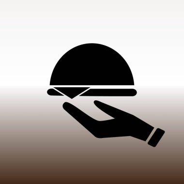 yemek ve habnd web simgesi, vektör çizim degrade kahverengi ve beyaz