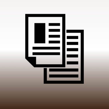 belgeleri web simgesi, vektör çizim degrade kahverengi ve beyaz