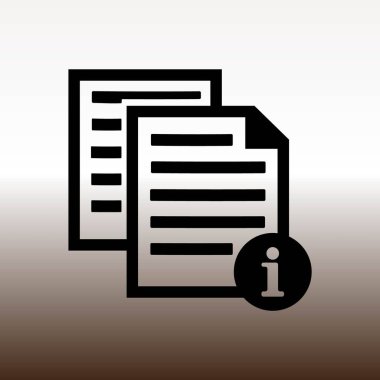 Belge kağıtları web simgesi, vektör çizim degrade kahverengi ve beyaz