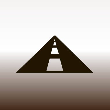 yol web simgesi, vektör çizim degrade kahverengi ve beyaz