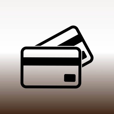 kredi kartları web simgesi, vektör çizim degrade kahverengi ve beyaz