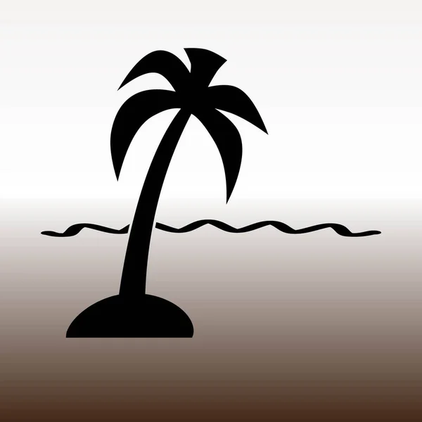 Palm Tre Och Havet Webbikonen Vektorgrafik Illustration Gradient Brun Och — Stock vektor