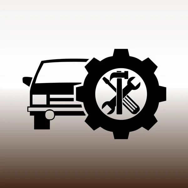 Web Icon Del Servizio Auto Illustrazione Vettoriale Gradiente Marrone Bianco — Vettoriale Stock