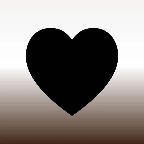 Heart Web Icon Vector Illustration Gradient Brown White — Stock Vector