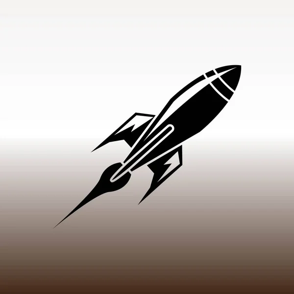 Rocket Web Icon Vector Illustration Gradient Brown White — Stock Vector