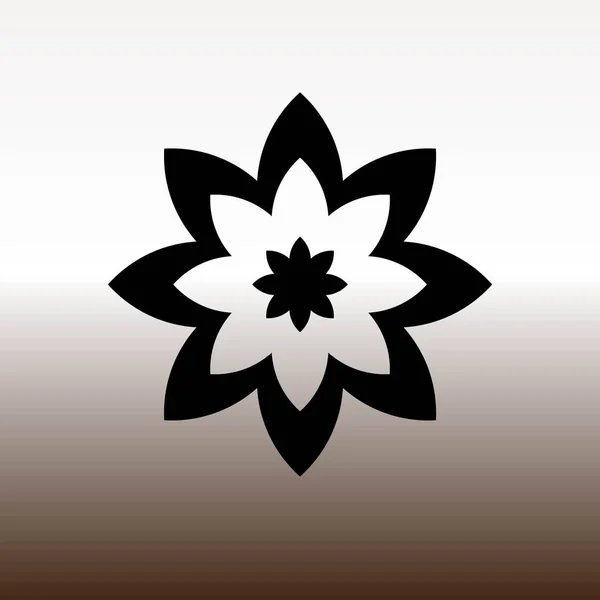 Flower Web Icon Vector Illustration Gradient Brown White — Stock Vector