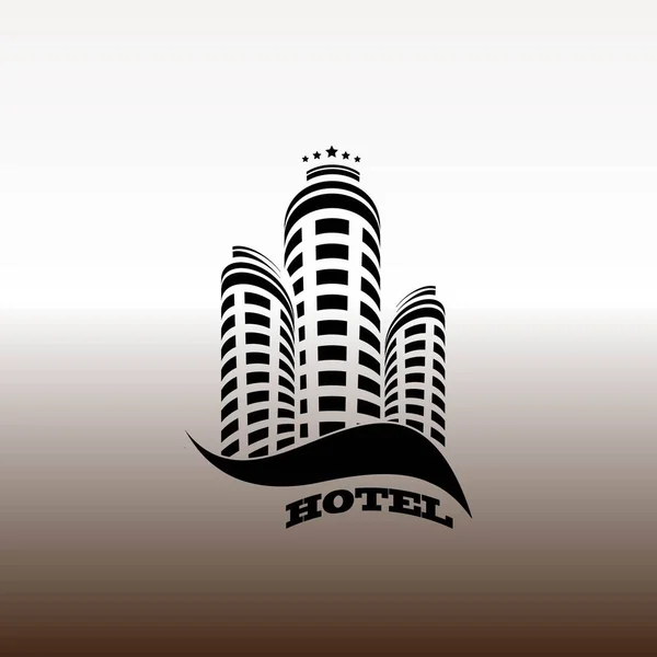 Vijf Sterren Hotel Web Pictogram Vectorillustratie Kleurovergang Bruin Wit — Stockvector