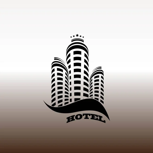 Fünf Sterne Hotel Web Symbol Vektor Illustration Auf Gradienten Braun — Stockvektor