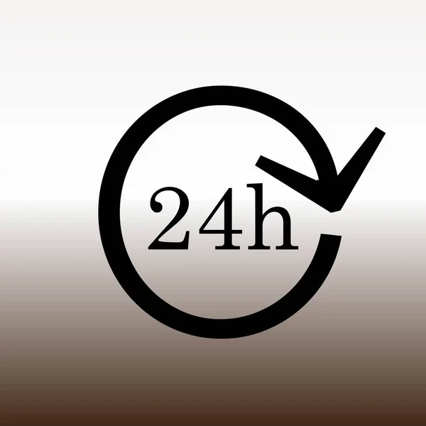24H Service Web Icon Vektorillustration Auf Gradienten Braun Und Weiß — Stockvektor