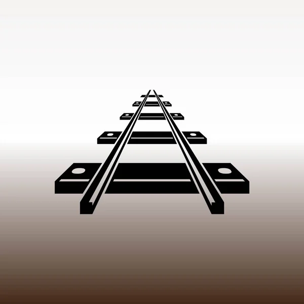 Ícone Web Ferroviária Ilustração Vetorial Gradiente Marrom Branco — Vetor de Stock
