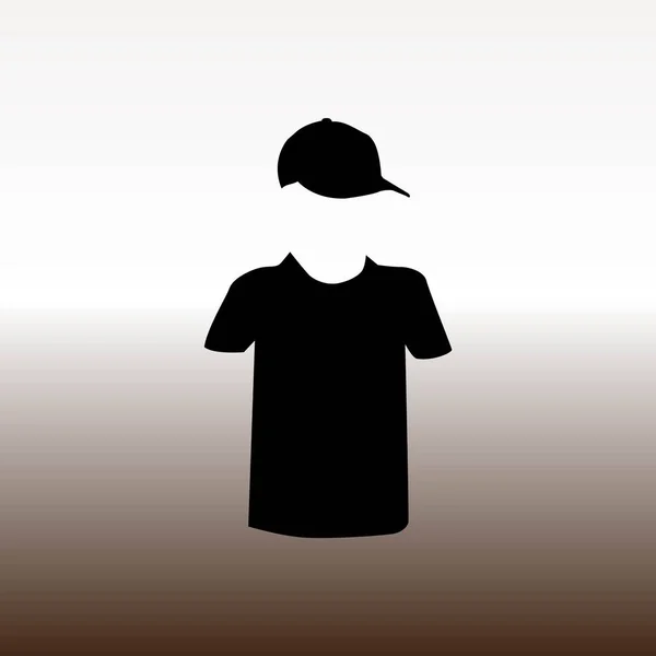 Cap Shirt Web Pictogram Vectorillustratie Kleurovergang Bruin Wit — Stockvector