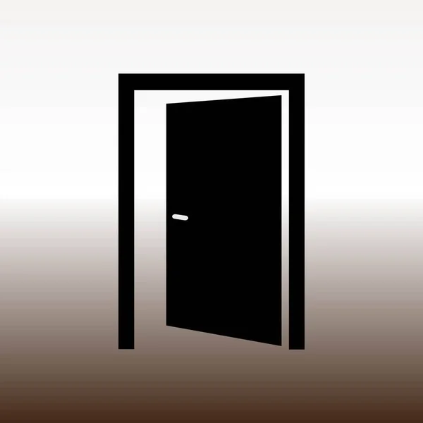 Door Web Icon Vector Illustration Gradient Brown White — Stock Vector