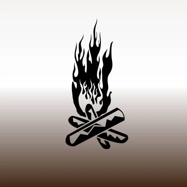 Bonfire Web Icon Vector Illustration Gradient Brown White — Stock Vector