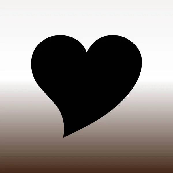 Kalp Web Simgesi Vektör Çizim Degrade Kahverengi Beyaz — Stok Vektör