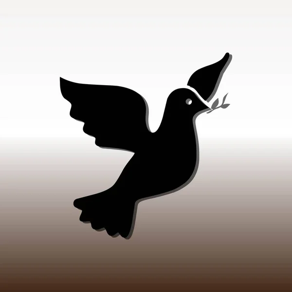 Taubenvogel Web Symbol Vektorabbildung Auf Gradienten Braun Und Weiß — Stockvektor