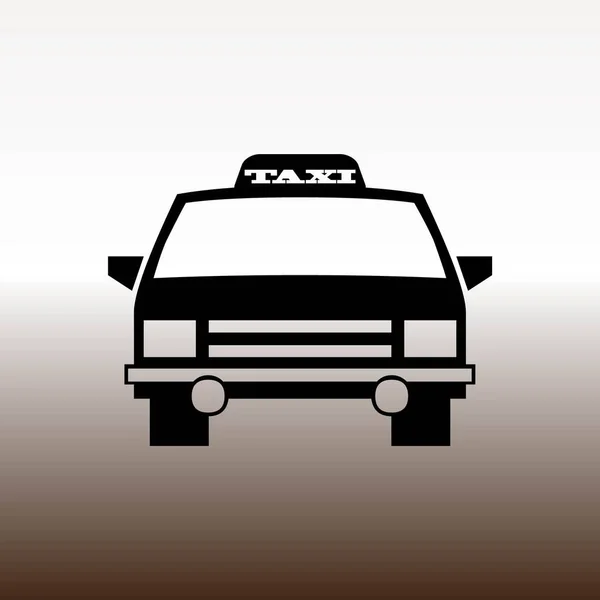 Ikona Webové Taxi Auto Vektorové Ilustrace Přechodu Hnědá Bílá — Stockový vektor