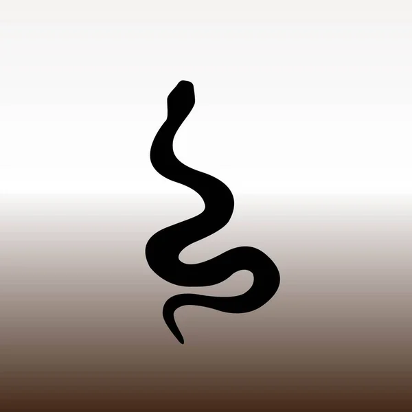 Snake Web Icon Vector Illustration Gradient Brown White — Stock Vector
