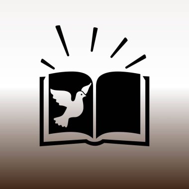 İncil kitap web simgesi, vektör çizim degrade kahverengi ve beyaz