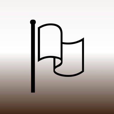 uyumak bayrak web simgesi, vektör çizim degrade kahverengi ve beyaz