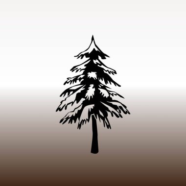 tır ağaç web simgesi, vektör çizim degrade kahverengi ve beyaz