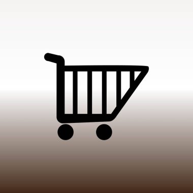 Web simgesi sepeti, degrade kahverengi ve beyaz illüstrasyon vektör