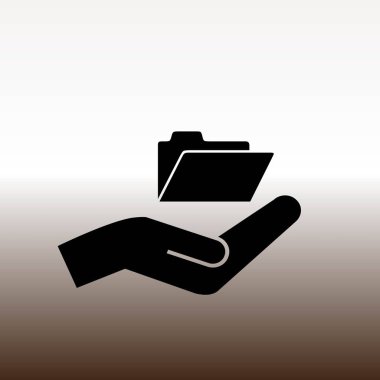 el web simgesi, degrade kahverengi ve beyaz vektör çizim klasör